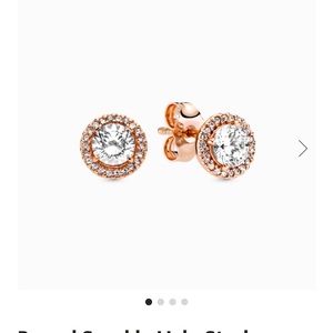 Pandora | Rose gold halo stud earrings